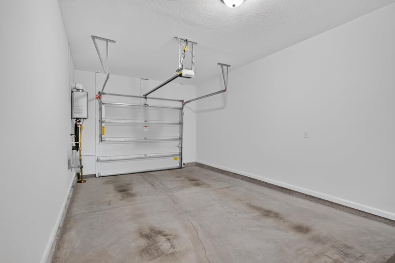 Garage interior with wire shelving at 39 Mellowood Ln, St. Augustine, FL 32092