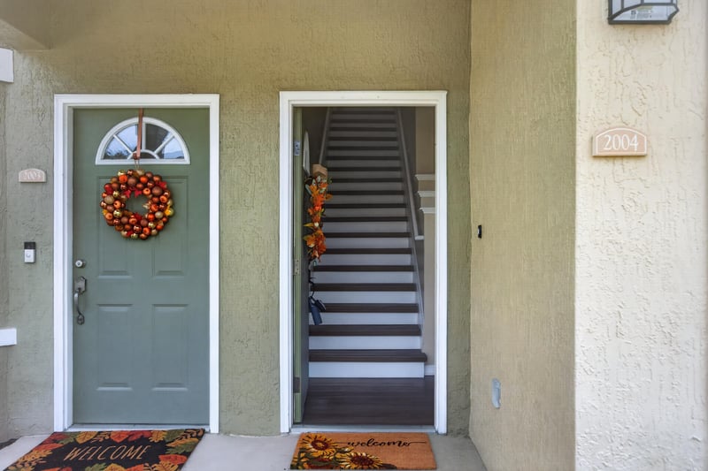 Front door with interior stairs visible at 3750 Silver Bluff Blvd, Orange Park, FL