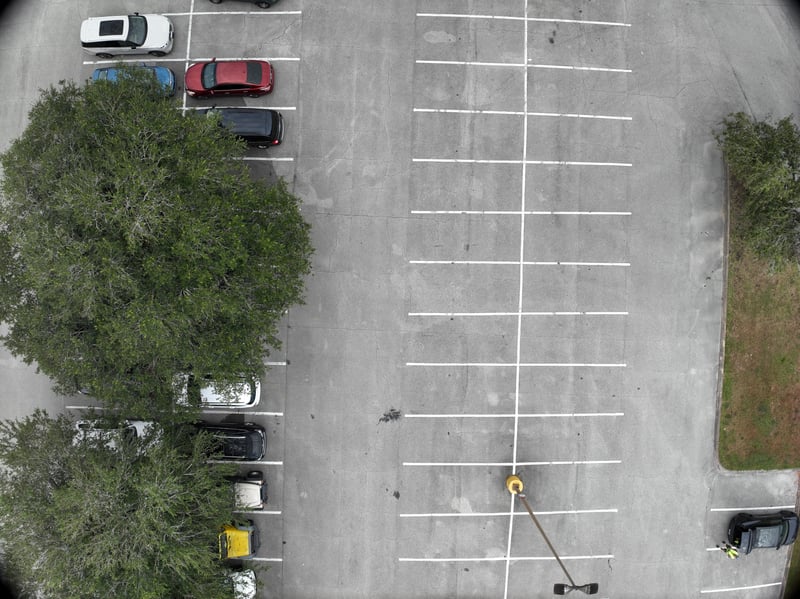 Aerial view of empty parking rows at 9406 Atlantic Blvd, Jacksonville, FL 32225