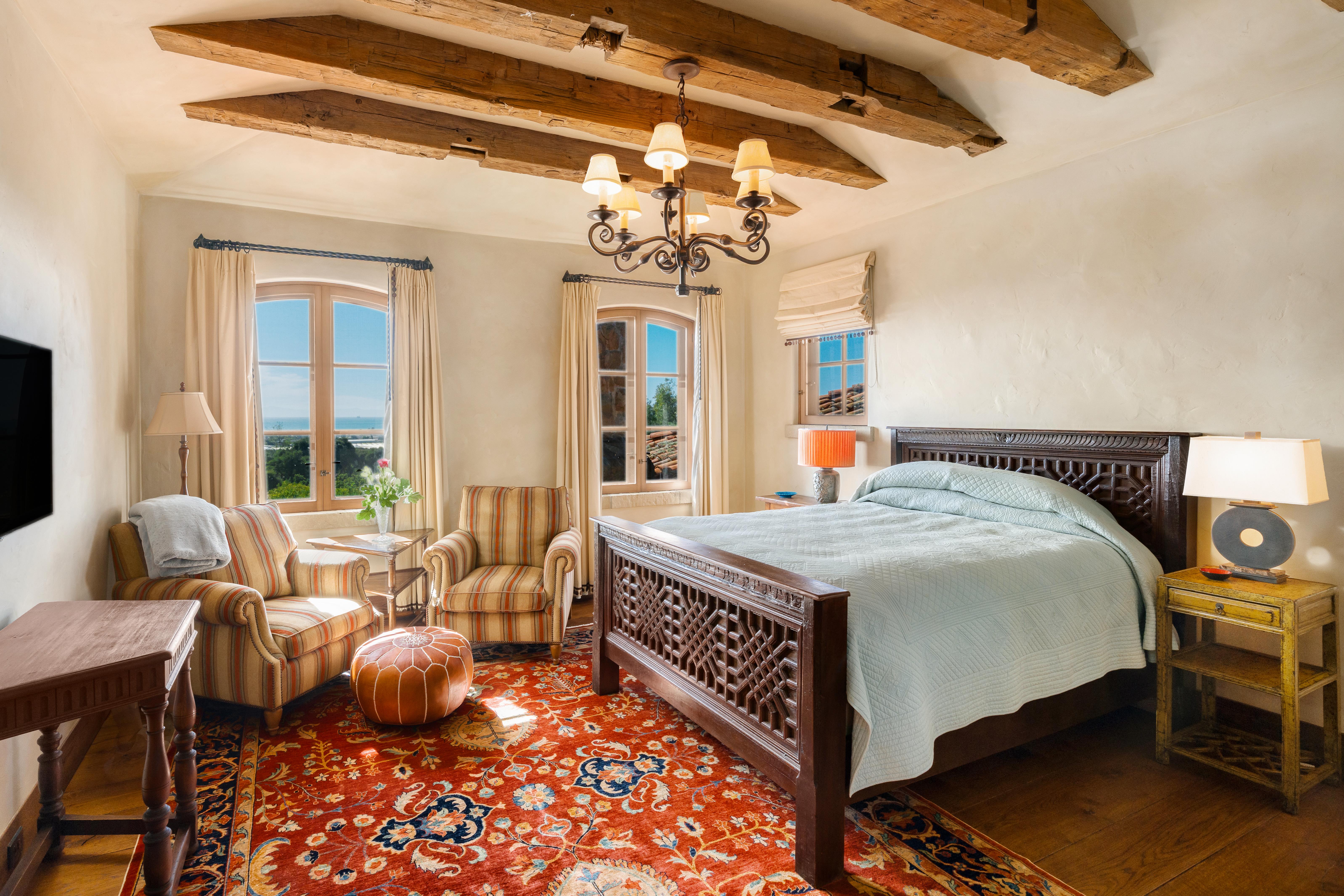Real estate drone photography showcasing the Montecito foothills and Santa Ynez Mountain backdrop visible from 1915 Monte Alegre Dr, Carpinteria — a rare Southern California estate of singular proportion and presence. Our team captured editorial photography, aerial drone photography via Inspire 3 Cinema Drone, a cinematic property video, a true vertical social media reel, and twilight photography from midday through twilight.