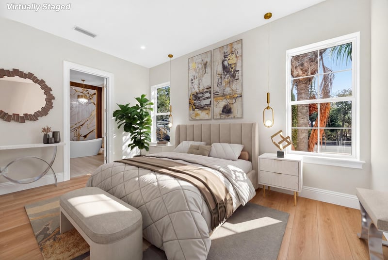 Primary Bedroom Hand-Made Virtual Staging at 8865 La Terrazza Pl, Jacksonville, FL 32217
