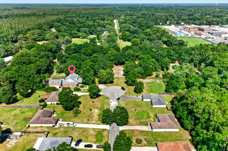 Aerial view of the property with location marker in Green Cove Springs, FL
