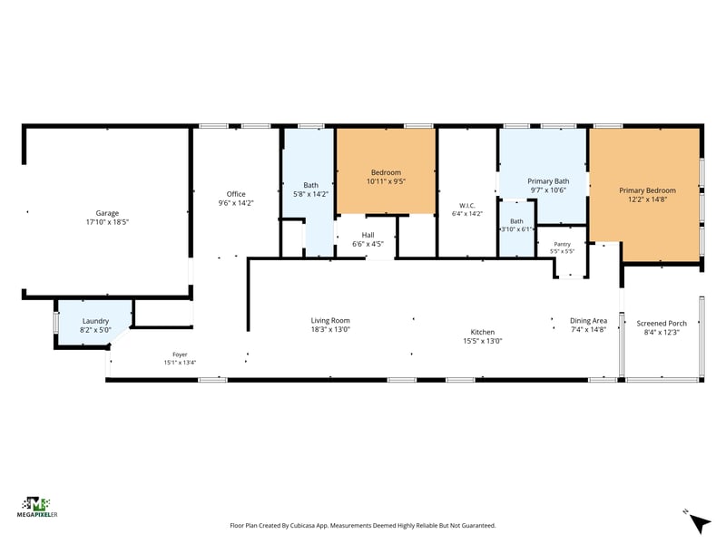 Floor plan showing bedrooms, kitchen and living areas at 129 Amberwood Dr, St. Augustine, FL