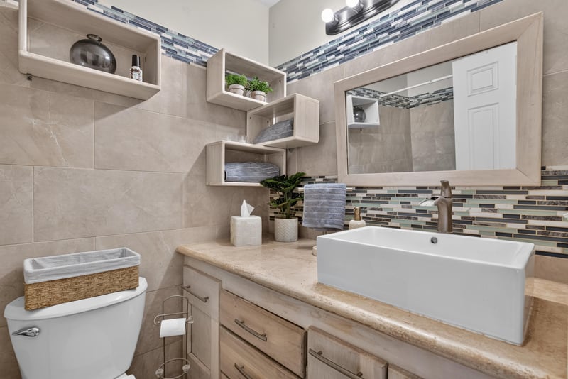 Bathroom vanity with vessel sink at 13020 Medford Ln, Jacksonville, FL 32225