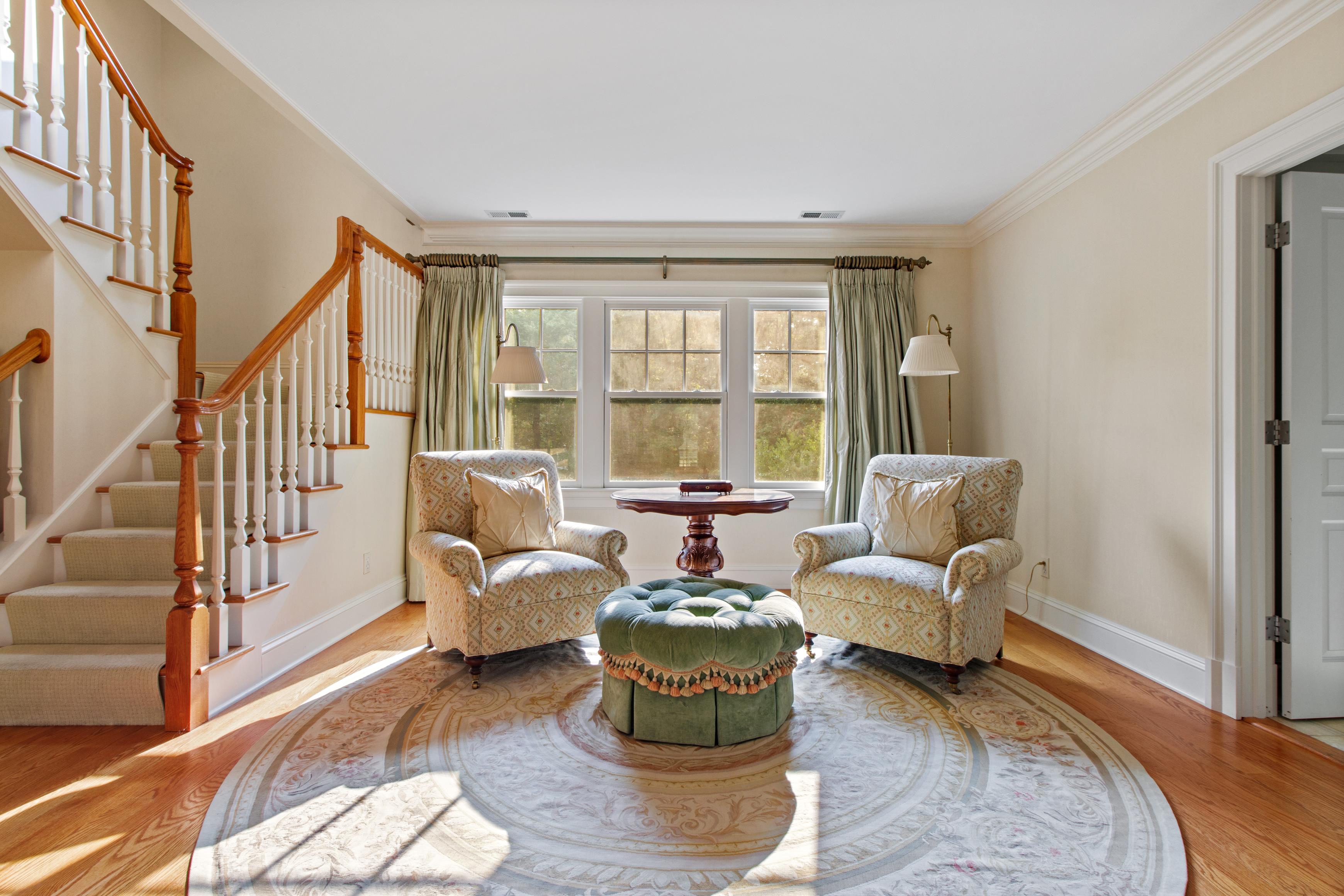 Sunlit living room with carefully composed architectural details