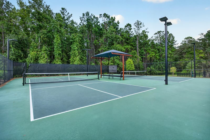 Community pickleball courts with lights in Middleburg, FL