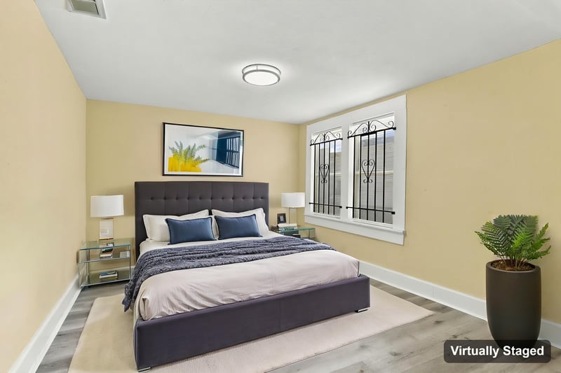 Bedroom with virtual staging, photographed by Megapixeler on W 24th St, Jacksonville