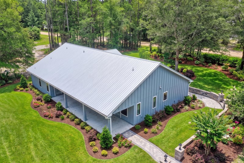 Aerial view of the home and wooded lot at 4800 Acacia St, Middleburg, FL 32068