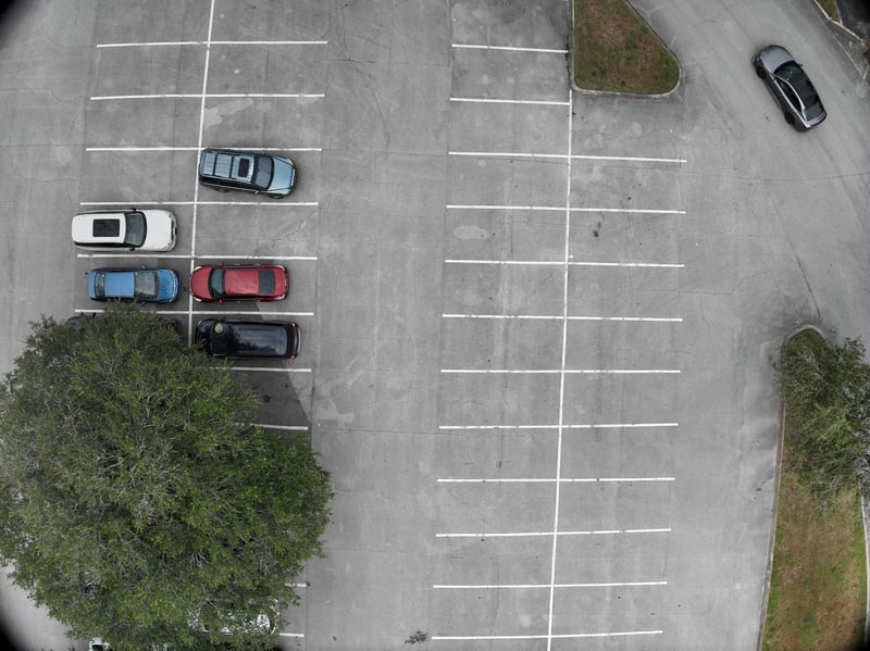 Aerial view of parking lot rows at 9406 Atlantic Blvd, Jacksonville, FL 32225