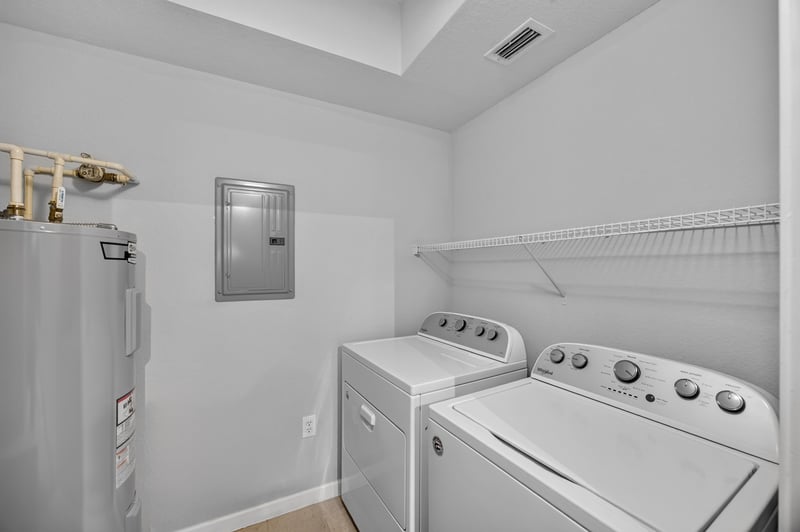 Utility closet with water heater and electrical panel at 10075 Gate Pkwy unit 1905, Jacksonville, FL 32246