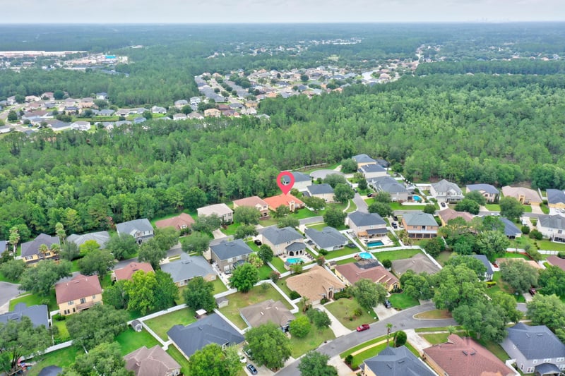 Aerial view of neighborhood in Orange Park