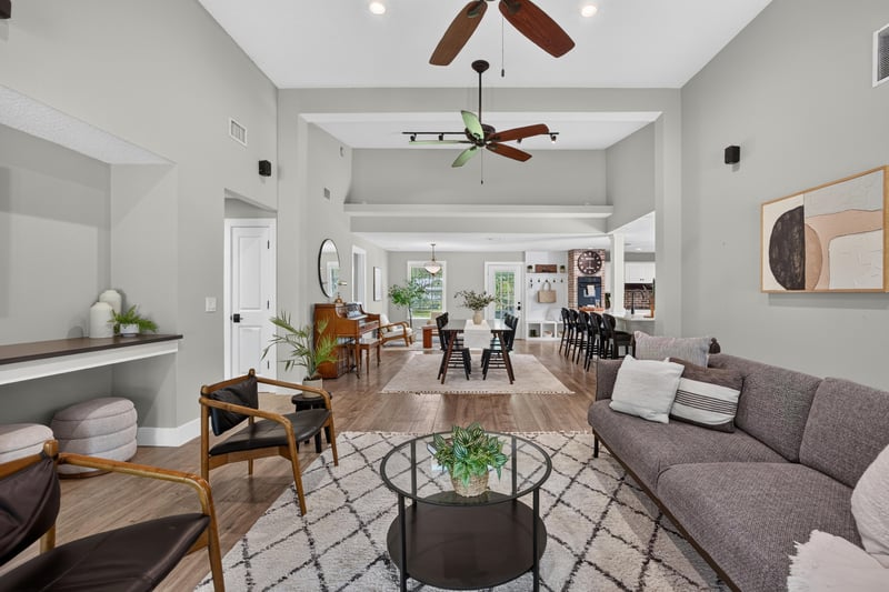 Living room sitting area in open floor plan at 1161 Whispering Pines Rd, Jacksonville, FL 32259