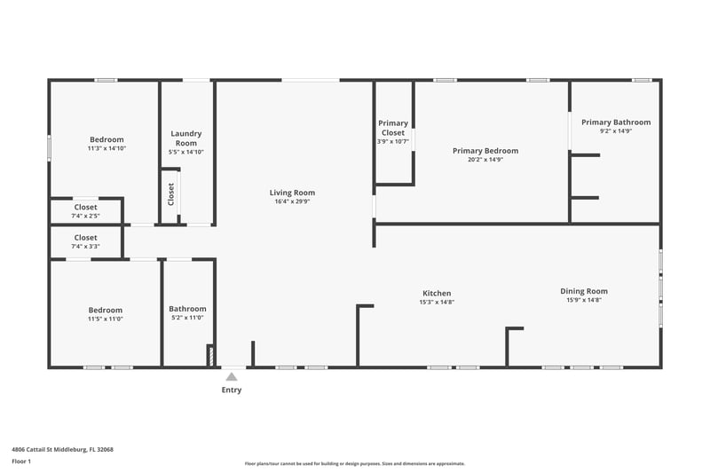 Floor plan 1 of 4806 Cattail St, Middleburg, FL 32068