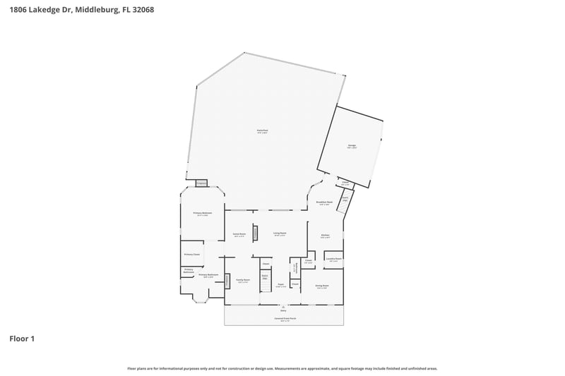 Floor plan 1 of 1806 Lakedge Dr, Middleburg, FL 32068