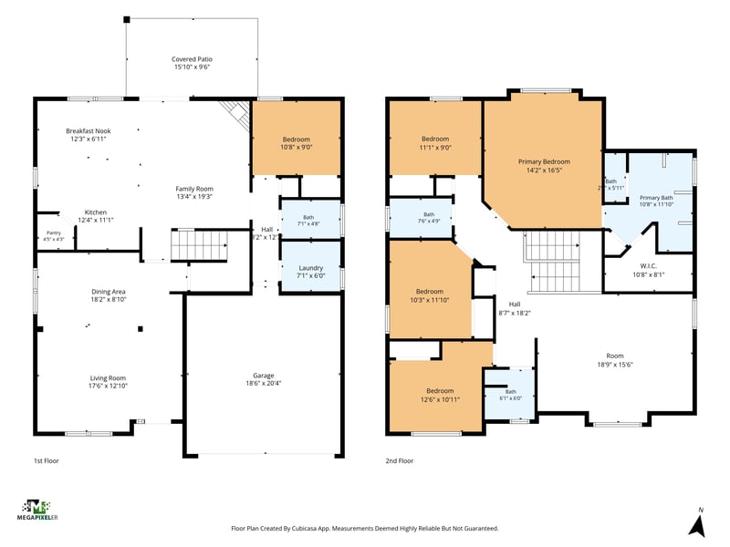 Floor plan showing both levels of the home at 3660 Middlebrook Dr, Orange Park, FL 32065