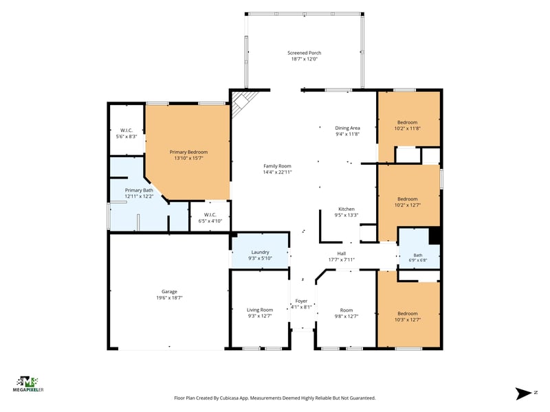 Floor plan of the home at 11828 Heather Grove Ln, Jacksonville, FL