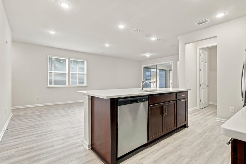 Open kitchen and dining area at 7088 Mahogany Run Dr, Jacksonville, FL 32244