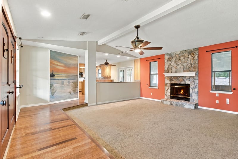 Living room opening toward the kitchen at 2915 Trenton Ct, Orange Park, FL