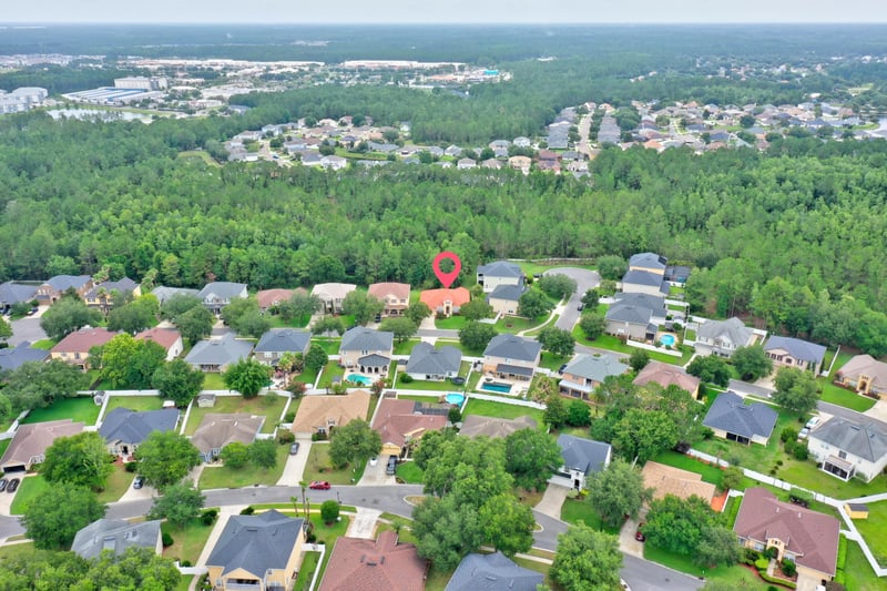 Aerial view of the neighborhood in Orange Park