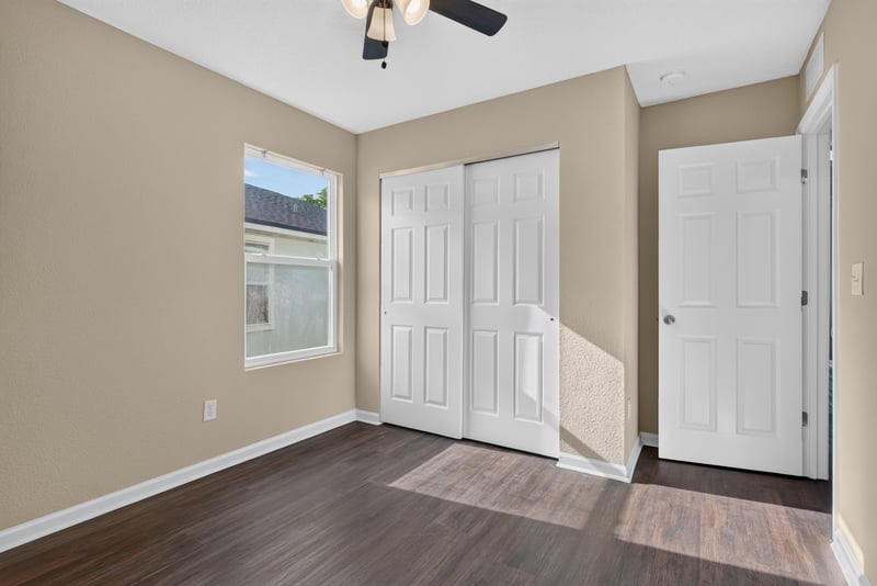 Bedroom, empty, double-door closet at 7253 Townsend Village Ct, Jacksonville, FL