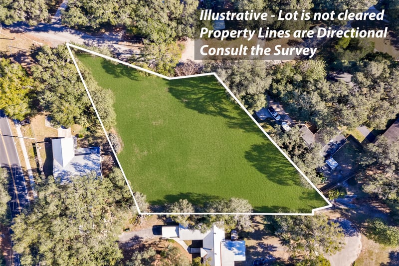 Aerial Top-Down Both Lands Combined - Cleared Render at Nelsons Point, Keystone Heights, FL 32656