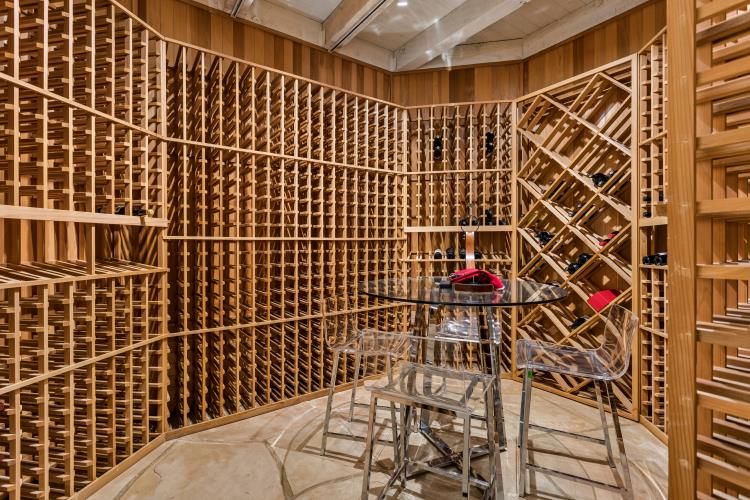Wine room with full-height racking, Paradise Valley