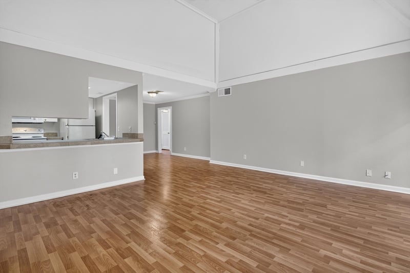 Living room open to kitchen counter at 3866 Campenero Ct unit 6, Jacksonville, FL 32217