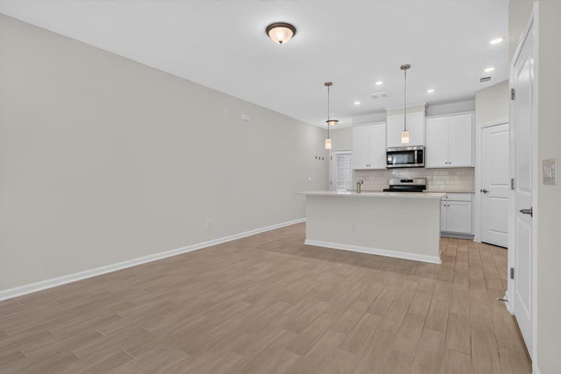 Kitchen with pendant lights and island at 39 Mellowood Ln, St. Augustine, FL 32092