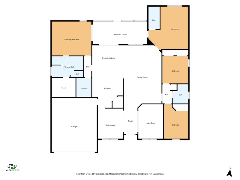 Floor plan 1 drawn by Megapixeler, Wakeview Dr, Orange Park
