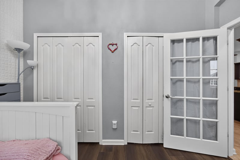 Bedroom closet with white doors at 538 Porta Rosa Circle, St. Augustine, FL 32092