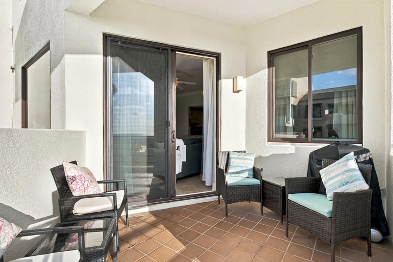 Balcony with patio furniture at 805 Spinnakers Reach Dr, Ponte Vedra Beach, FL 32082