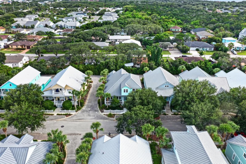 Aerial view of the neighborhood in St. Augustine, FL