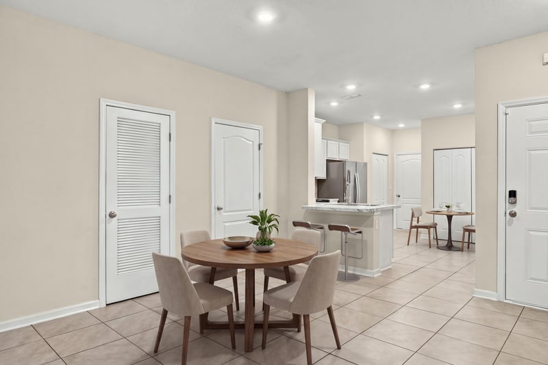 Dining area with round table near the kitchen island at 9555 Star Dr, Jacksonville, FL 32256