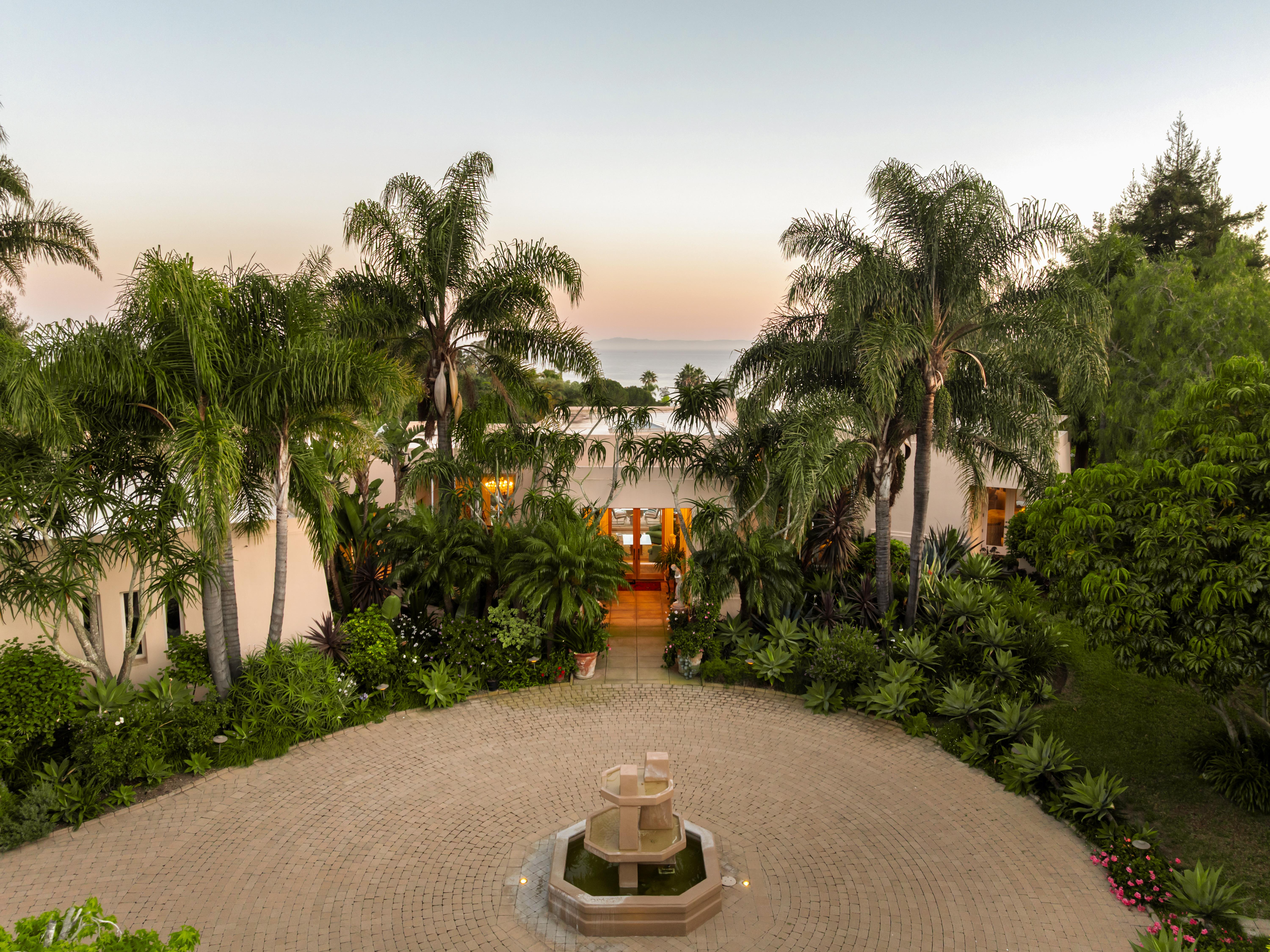 Virtual real estate photography of outdoor living area at 11 Hunt Drive Santa Barbara — Pacific Ocean views by VirTour Media