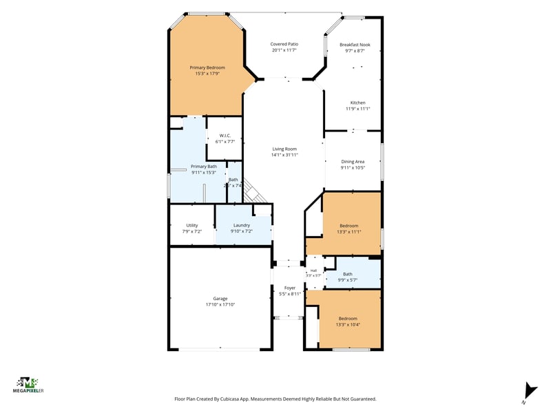Floor plan graphic of the home's layout