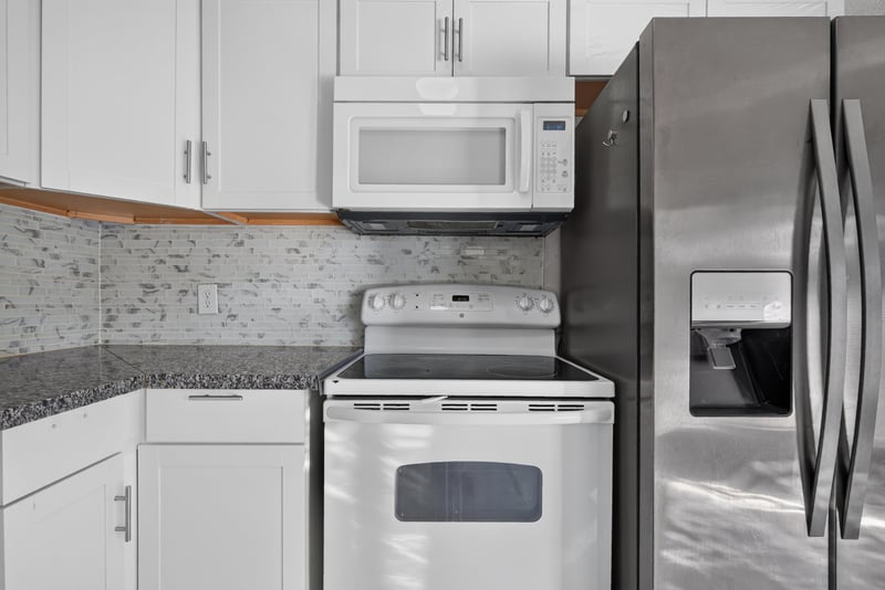 Kitchen with stainless range and microwave at 442 Ameca Ave, Orange Park, FL 32073