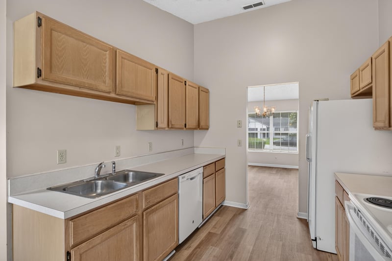 Kitchen counter with view to living area at 6646 Shiloh Creek Dr