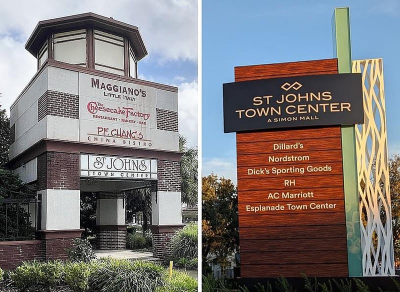 St. Johns Town Center shopping directory sign in Jacksonville