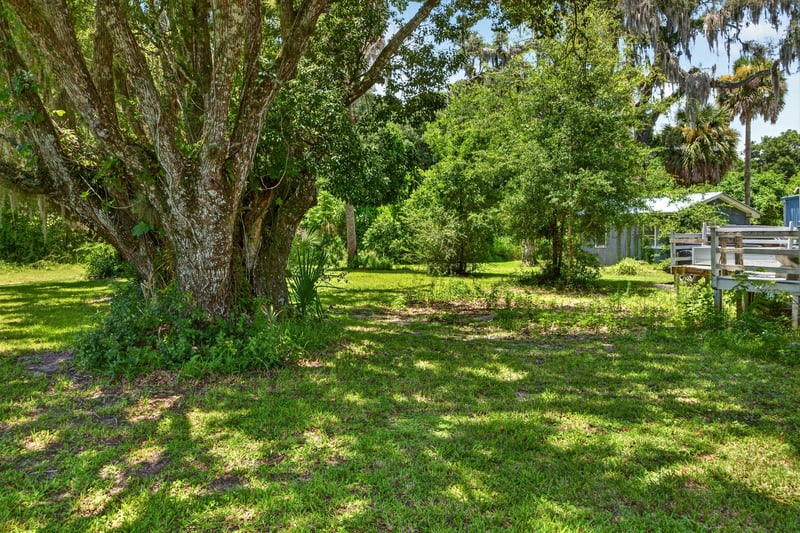Yard with mature oak trees and Spanish moss at 1173 US-17, Satsuma, FL 32189
