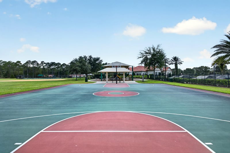 Community basketball court ground view in Murabella