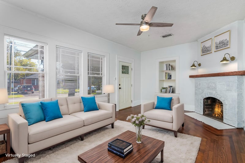 Living Room Virtually Stage V2 at 1032 Ingleside Ave, Jacksonville, FL 32205