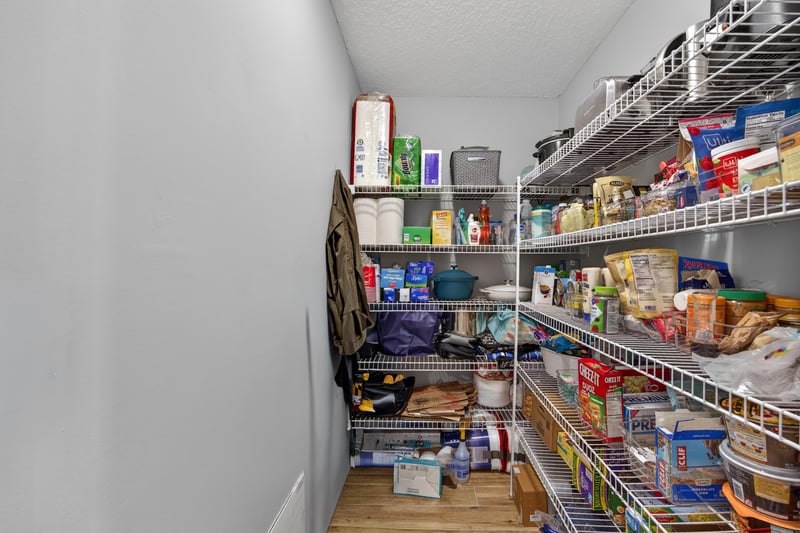 Pantry with wire shelving at 12825 Kelsey Island Dr, Jacksonville, FL 32224