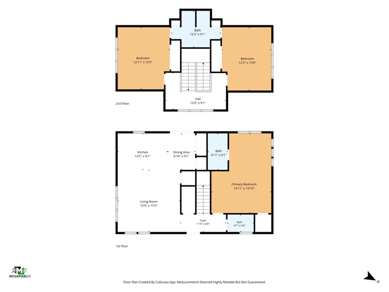 Floor plan of both levels, photographed by Megapixeler on Lem Turner Rd, Jacksonville