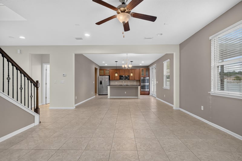 Hallway view toward kitchen with tile flooring at 263 Gilmore Ln, Orange Park, FL 32065