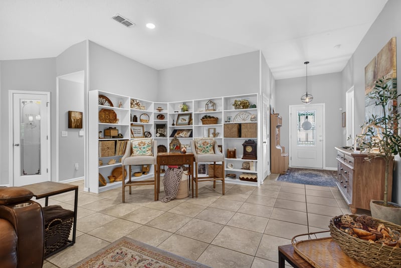 Flex room with built-in shelving at 589 Seville Pkwy, St. Augustine, FL