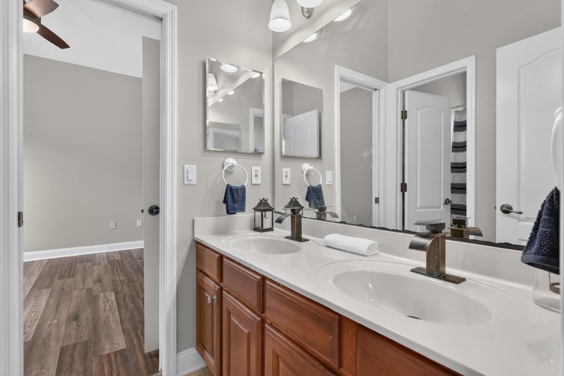 Bathroom vanity with mirror at 4109 Eagle Landing Pkwy, Orange Park, FL 32065