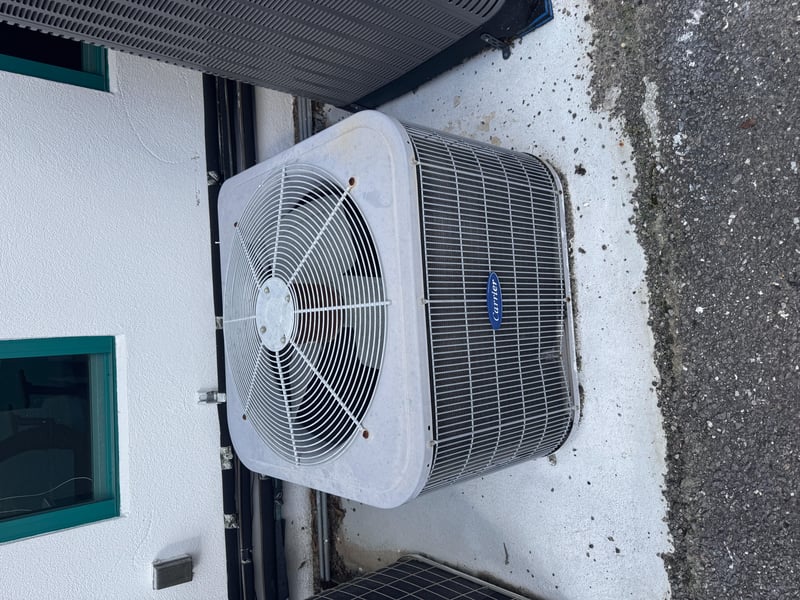 Condenser unit fan grille at 11700 New Kings Rd, Jacksonville, FL 32219