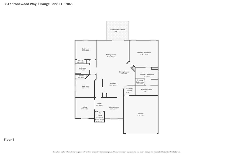 Floor plan 1 of 3047 Stonewood Way, Orange Park, FL 32065