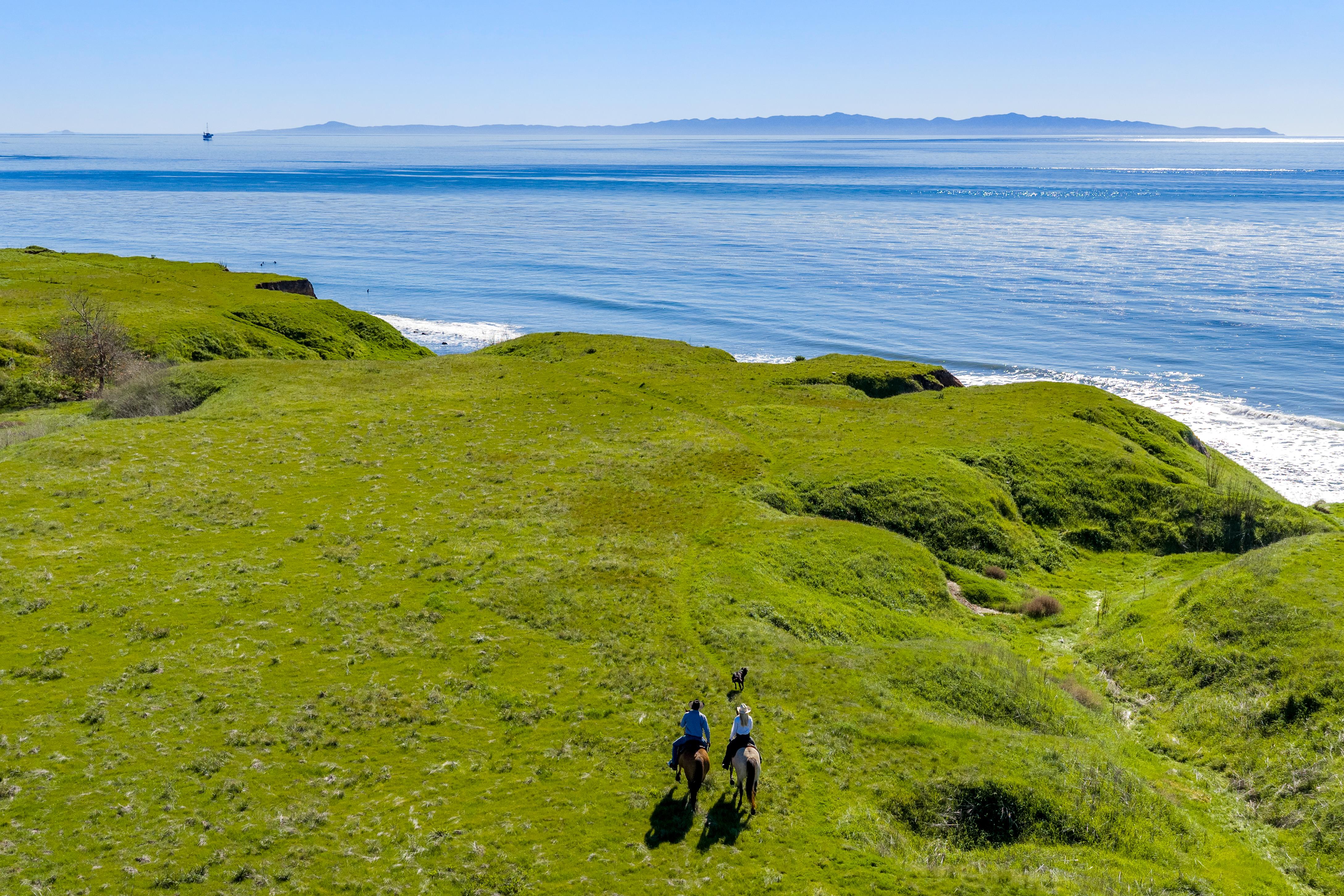 Aerial drone photography of coastal estate at Naples Access Rd, Goleta CA — real estate drone photography by VirTour Media