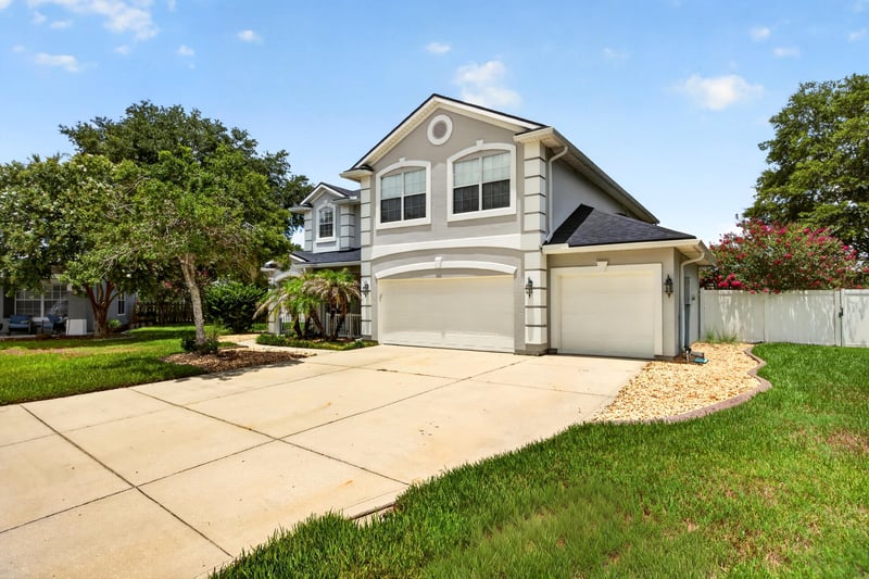 Front exterior and driveway at 1493 Greyfield Dr, St. Augustine, FL 32092